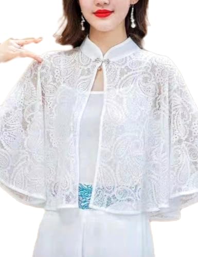 Image of Women's Floral Lace Shrug Cardigan 3 /4 Sleeve Open Front Crochet Cropt Bolero Jacket S-L