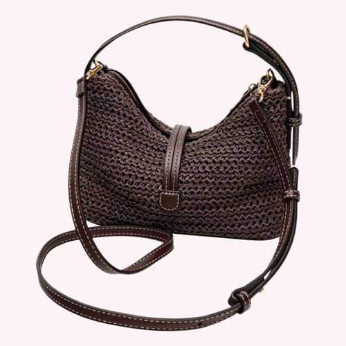Bolso de hombro versátil de paja解决收纳难题 带拉链斜挎包女生适用 5