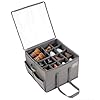 Cinpiuk shoe organizer for closet large adjustable shoe box storage containers w2 pockets space saving shoe bin wclear lid reinforced handles grey shoe holder fit 16 pairs 1 pack  urban country home decor