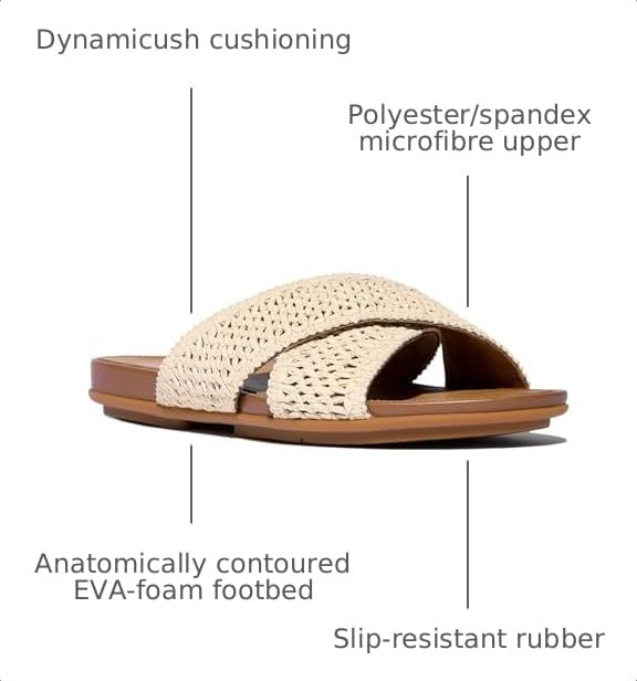 Image of FitFlop Women's Gracie Leather Cross Slide Sandal