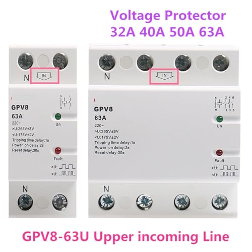 Relé de protección GPV8 contra sobrevoltaje autorrecuperable 220V 63A de 4 polos 5