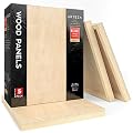Arteza Wooden Canvas Board, 8x10 Inch, Pack of 5, Birch Wood, Cradled Artist Wood Panels for Painting, Encaustic Art, Wood Burning, Pouring, Use with Oils, Acrylics