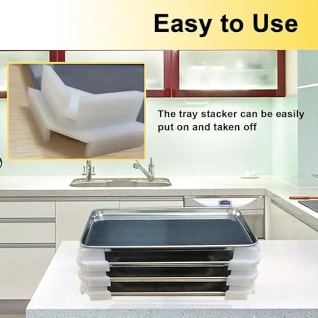24 PCS Tray Stackers for Harvest Right Freeze Dryer Trays Freeze, Dryer Accessories Compatible with Harvest Right Trays, Stacks 7 Trays, White