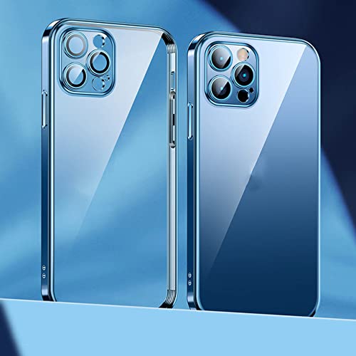 Funda protectora iPhone 12 Pro Max con cubierta de cámara de lujo azul