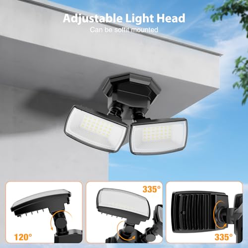 Onforu 3200LM Flood Lights Outdoor, 32W 6500K LED Security Light Switch Controlled, IP66 Waterproof Outdoor Lights, Wall Mount Exterior Flood Light with 2 Adjustable Heads Floodlights Outside - Image 5