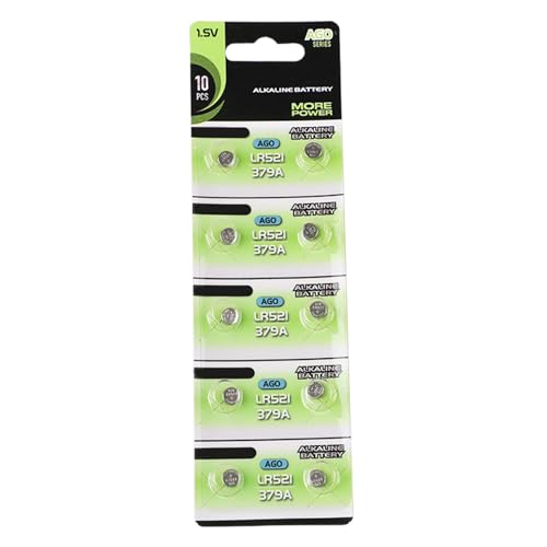 Paquete de 10 pilas alcalinas de botón de 1,55 V para mandos a distancia, pequeños aparatos electrónicos LR59/LR41/LR66