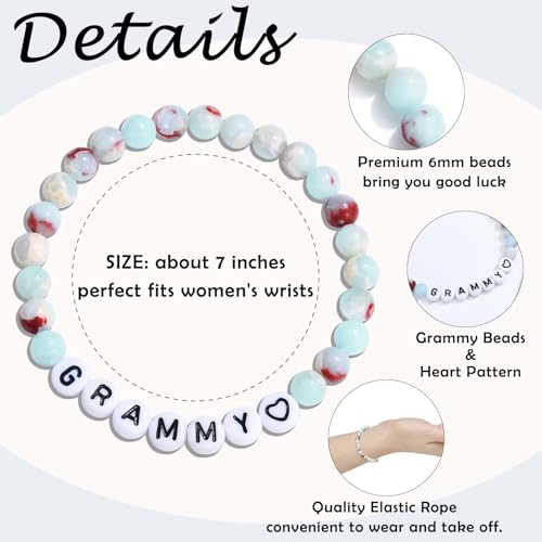 Mom Grandma Wife Aunt Nana Mama Gigi Mimi Grammy Granny Nonna Bracelet Jewelry Gifts for Women Adults on Mother's Day Valentines Christmas Birthday Easter Thanksgiving3