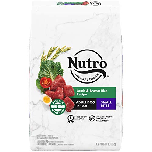 NUTRO NATURAL CHOICE Small Bites Adult Dry Dog Food, Lamb & Brown Rice Recipe Dog Kibble, 30 lb. Bag