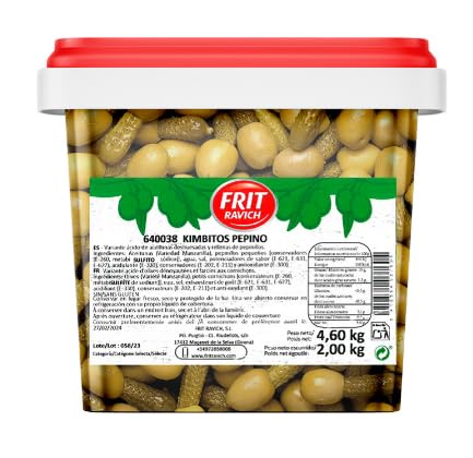 Klassische Spanische Essiggurken mittelgroß in Essig, Eingelegtes Gemüse, Großgebinde 4,4kg Eimer