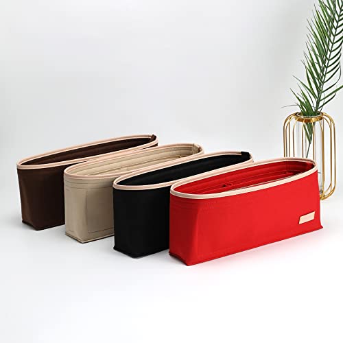 Image of Doxo Purse Organizer Insert & Base Shaper, Felt Handbag & Tote Bag Fit LV Graceful MM More(Beige,SL)