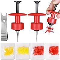 Annyswit 1120 Stück/5 Größen Micro Köder Ringe mit 2 Stück Pellet Bait Bander & Angelschnurschneider Köder Clip Karpfen Angeln Zubehör zur Schnellen Fixierung von Pellets Köder Wurm