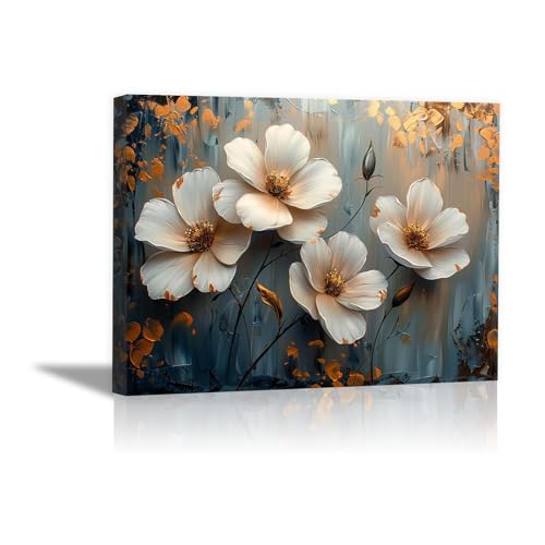 Tableau fleurs abstraites sur grande toile pour la chambre