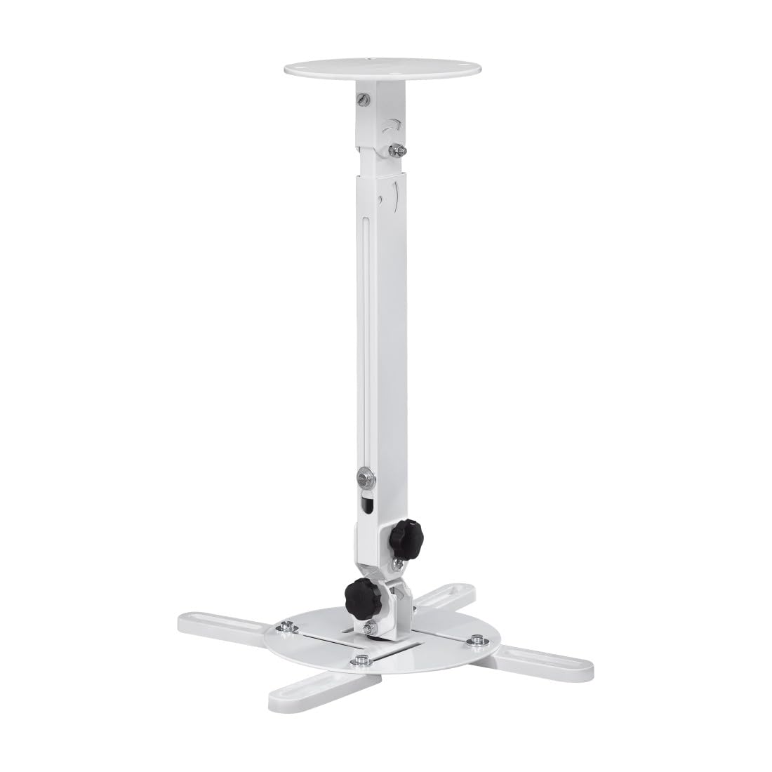 Hama Beamer Deckenhalterung, höhenverstellbar, 360° schwenkbar, neigbar (Beamer Halterung für Decken und Schrägen, universal für Beamer, Projektoren bis 15kg, ideal fürs Heimkino) weiß