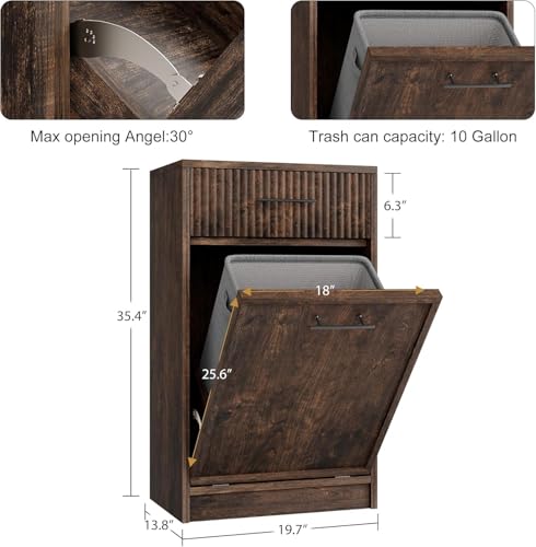 Gabinete para basura Garvee de madera 10 galones miniatura 2