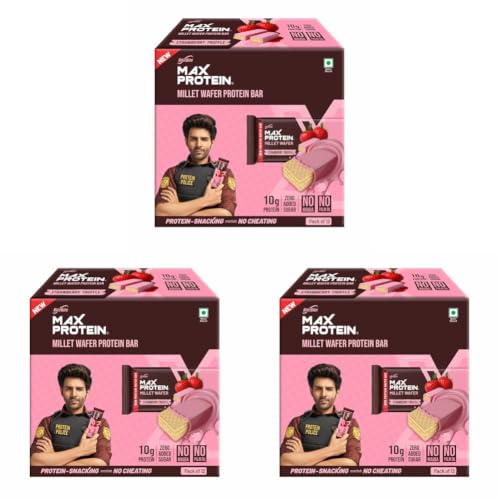 Image of RiteBite Max Protein Strawberry Truffle 10g Protein Millet Wafer Bars (Pack of 36), No Maida, No Palm Oil, Zero Added Sugar, Crunchy Wafer Snack, 480g