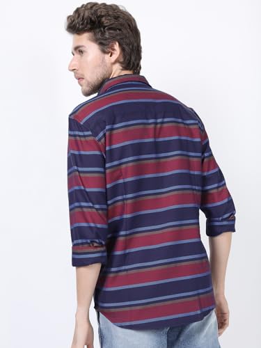 Image of Highlander Men's Striped Slim Fit Shirt