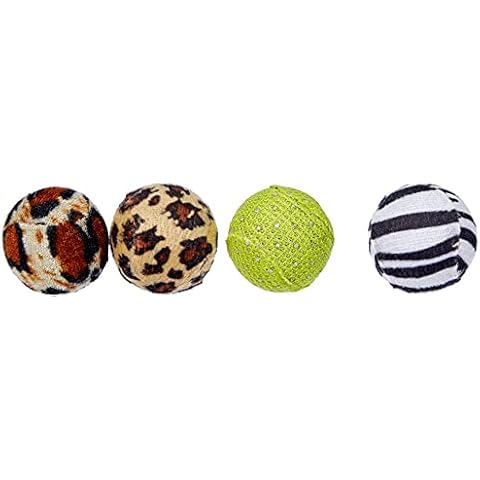 Arquivet Leopard Ball - Cat Toy Balls - 5 cm - Contains 4 Units - Cat Accessories - Eye-catching Cat Balls - Cat Games Cover