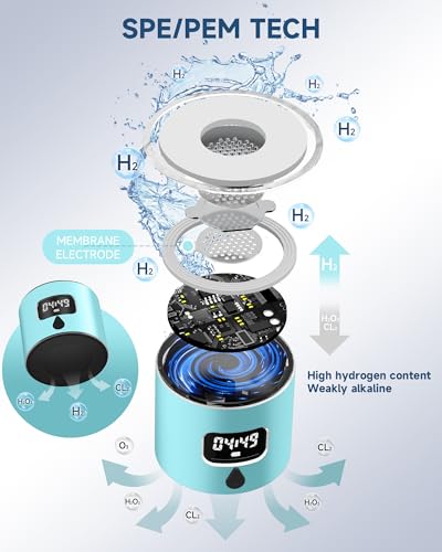 Image of 340ml Portable Hydrogen Water Bottle Generator with PEM-SPE Technology, Glass Exterior & Aluminum Shell, Produces 5000 ppb Hydrogen in 10 Minutes, for Home, Gym, Office & Travel