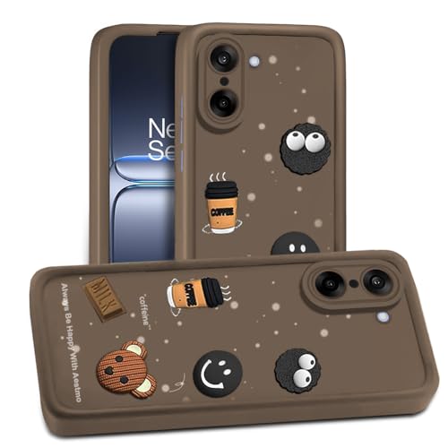 Image of AESTMO Back Case Cover for OnePlus Nord CE 5 5G Cover | Cute Fun Cartoon 3D Ball | Coffee Silicone Case | Full Body Protection | Camera Protection Back Cover for OnePlus Nord CE 5 5G (Brown)