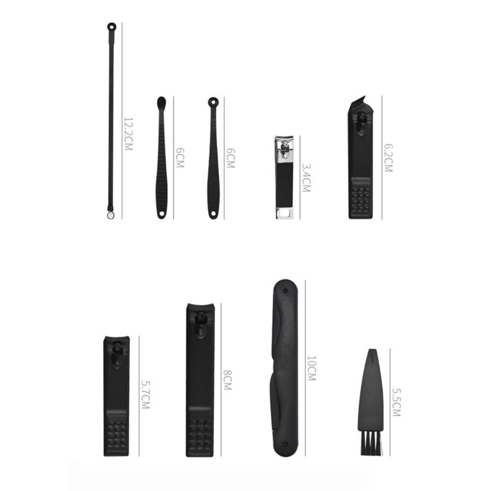 Obcinacze do paznokci Zestaw obcinaczy do paznokci ze stali nierdzewnej z czarną podróżą dla mężczyzn i kobiet zestaw Manicure Pedicure pielęgnacja narzędzie artystyczne(15pcs-bule)