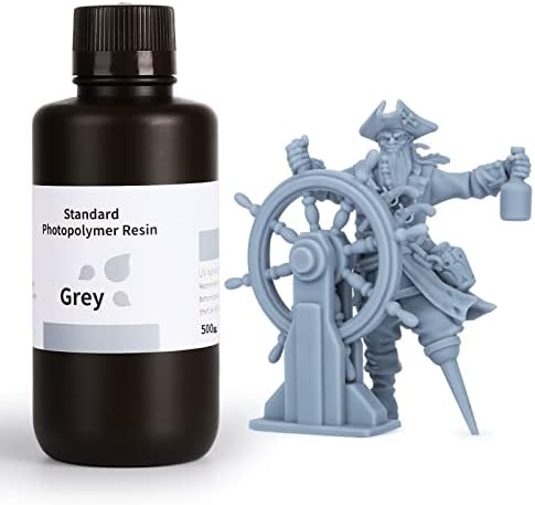 ELEGOO Standard LCD UV-Curing Photopolymer 405nm Rapid Resin for LCD 3D Printers 500g Resin Grey
