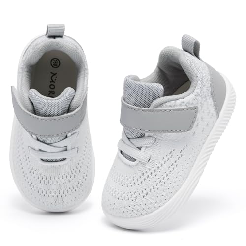 MORENDL Toddler Sneakers Baby Boys & Girls Barefoot Shoes Lightweight Breathable Walking Running Tennis Athletic Sport Shoes