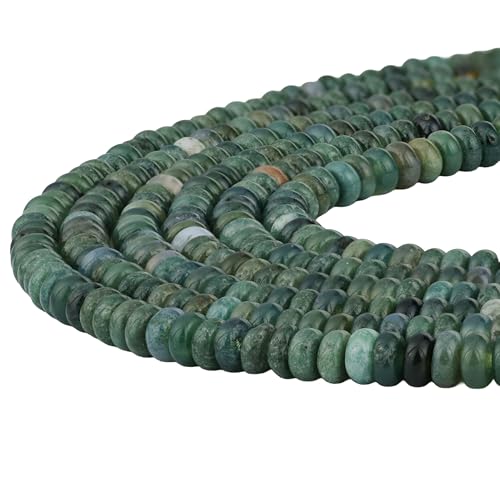 Natural Moss Disk Stone Beads 4x2mm...