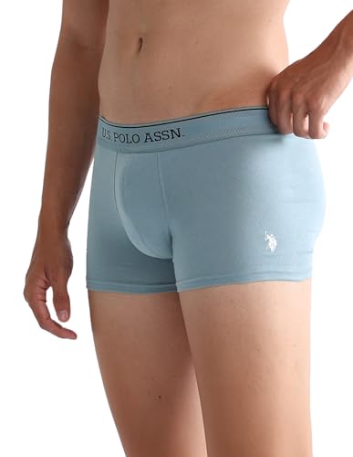 Image of U.S. Polo ASSN. Mens OET15 Mid Rise Solid Underwear Trunks - Pack of 3