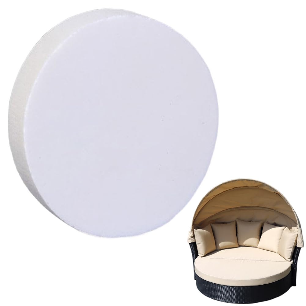 Outdoor Round Daybed Mattress Replacement,3/5/8/10cm Thick High Density Foam Mattress Topper Upholstery Foam Sheet,Large Floor Seat Cushion (3cm Thick,Diameter 100cm)