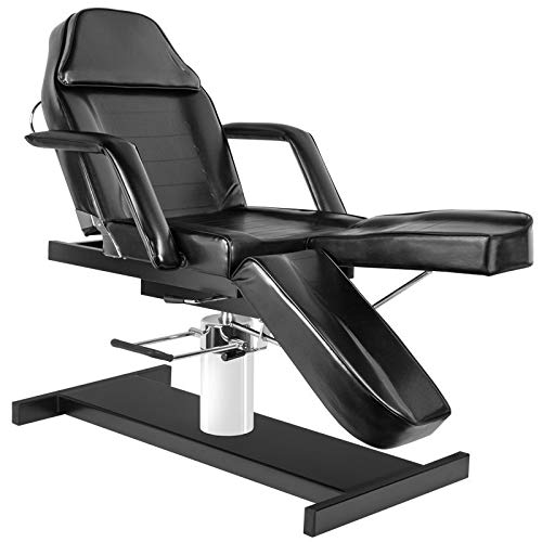 Activeshop 210C Pedi Kosmetikliege Massageliege Massagetisch Massagestuhl Schwarz bis 150 kg belastbar Premium-PU-Leder 180 x 63 x (64-80) cm (L x W x H)