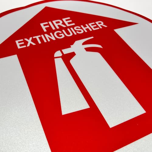Tradesafe Fire Extinguisher Anti-Slip Floor Sticker - Fire Extinguisher Sign, Peel And Stick Adhesive Vinyl Sign, Ansi-Compliant, 17” Diameter Round Sticker #TOP2