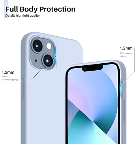 Image of MIDOS Back Cover Compatable with iPhone 13 Back Cover Liquid Silicone Full Protection Shock Proof Back Cover for iPhone 13 (Syria Blue)