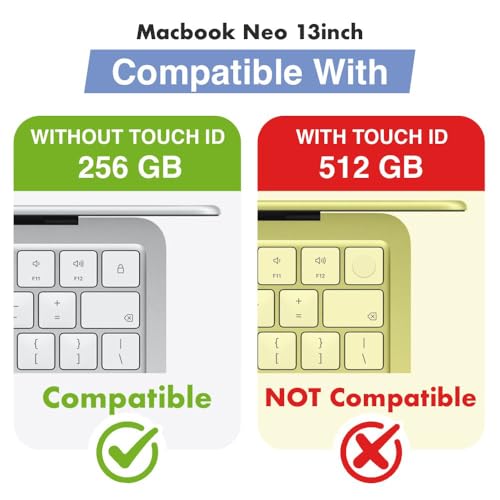 Image of Keyboard Cover Skin for New MacBook Neo 13 inch 256 GB 2026 with Apple A18Pro Chip /A3404, Premium Ultra Thin Keyboard Protector for MacBook Neo 13 inch Accessory Without TouchID - Black