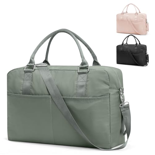 Image of Gym Bag for Women,Travel Duffle Bag for Travel with Wet Pocket Weekender Overnight Carry On Tote Bag Luggage Bag with Trolley Sleeve Personal Item Travel Bag Hospital Diaper Bag Green