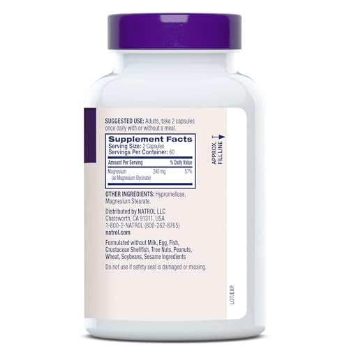 Natrol High Absorption Magnesium Glycinate 240 mg, 120 Capsules - image 9