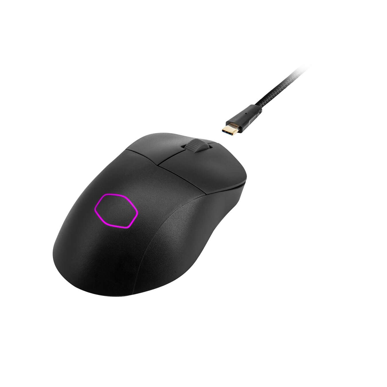 Cooler Master MM731 RGB-LED Ratón Ultraligero para Gaming Inalámbrico Híbrido 59g - Sensor Óptico 19K dpi PAW3370, Switches Ópticos 70M Clics, MasterPlus+ (38K dpi, Solo PC), Ergonómico - Negro Mate