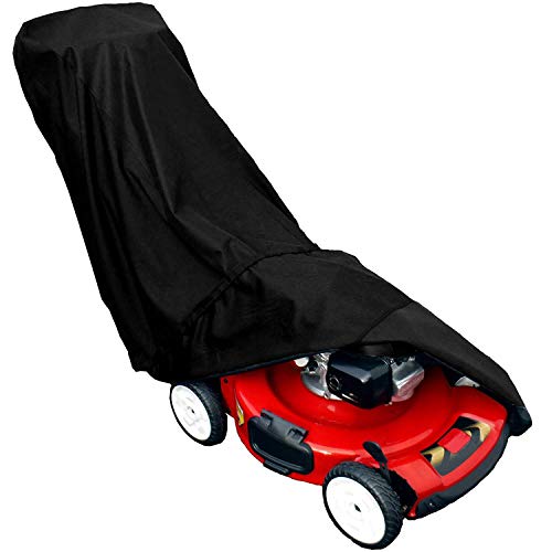 Lawn Mower Cover - Behind Lawn Mower Covers Waterproof Dustproof All-Weather Outdoor/Indoor Anti-UV Protector 210D Polyester with Draw String, by Fiona (76 * 26 * 43 inch)