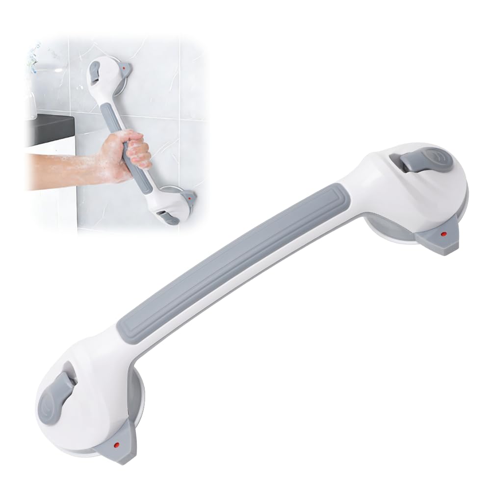 Haltegriff Dusche Ohne Bohren, 42.5cm Haltegriffe für Senioren, Abnehmbare Duschgriff mit Saugnapf, Haltegriff Badewanne, Badewannengriff, Sauggriffe für Badezimmer und Wannen