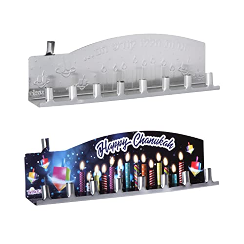 Hammont Chanukah-Menorahs (2 Stück) - Hannukah-Kerzen Menora - 1 Standard und 1 dekoriert - tolles Geschenk für Chanukka Cover