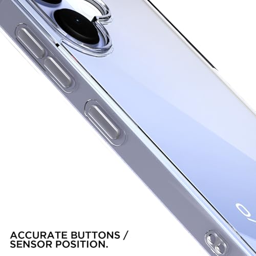 Image of Amazon Basics Back Cover for Vivo V60 Lite 5G PC + TPU Clear Transparent Raised Edges Shockproof Protective Phone Bumper Case (Transparent)