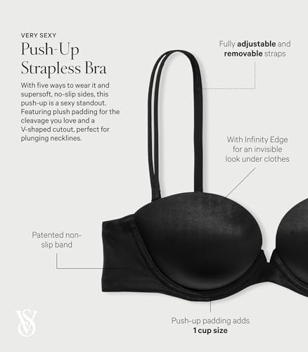 Victoria's Secret Women's Very Sexy Push Up Strapless Bra, Bras for Women (32A-38DD)4