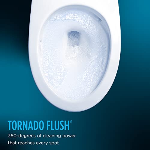 Image of TOTO Drake WASHLET+ Two-Piece Elongated 1.6 GPF TORNADO FLUSH Toilet with S5 Bidet Seat, Cotton White - MW7763446CSG#01