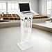 VEVOR Podium Stand, 43-Inch Acrylic Lectern, Portable Laptop Desk with Wide Reading Surface and Storage Shelf, Book Stopper, Floor-Standing, for Classroom, Wedding, Conference, Lecture and Concert