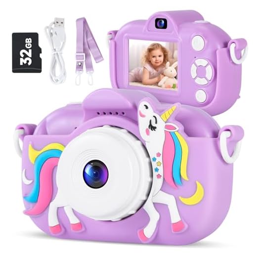Kids Camera Digital Camera for Age 3-8, 1080P Toddler Camera for Kid with 32GB SD Card, Toddler Girls Toys Age 6-8, Christmas Birthday Gifts for Children