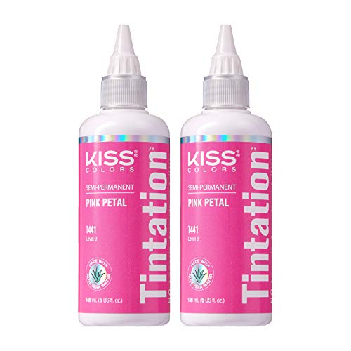 Kiss Tintation Semi-Permanent Hair Color 5 Ounce Pink Petal (2 Pack)