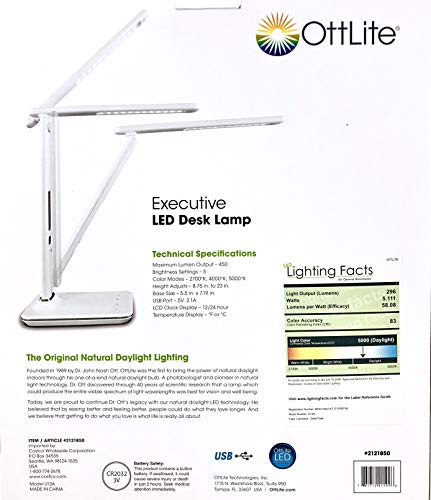 ottlite executive desk lamp manual