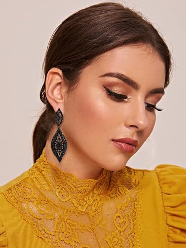 Elegant Rhinestone Dangle Earrings Crystal Wedding Bridal Long Dangling Drop Earrings Chandlier Earrings for Women Bridesmaid2