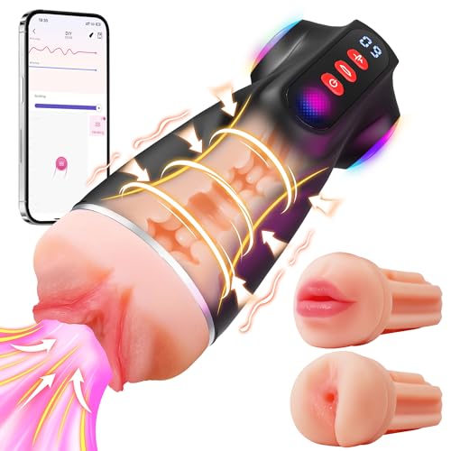 Tauara-Masturbieren-fuer-Maenner-Masturbator-Sexspielzeug-Sets-3-Liner-Sex-Spielzeug-fuer-die-Maenner-Vagina-Blowjob-Anal-APP-Masturbatoren-9-Vibration-und-Saugen-Taschenmuschi-Vibratorensets
