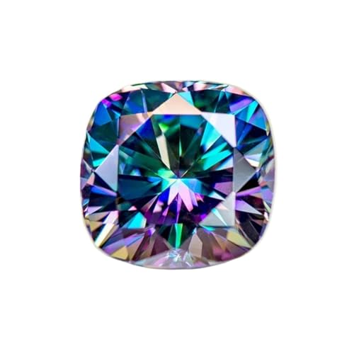 Moissanite verte pour bijoux création diamant de laboratoire taille coussin