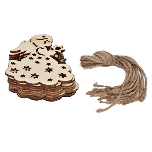 Ornamento Oco De Madeira De Natal De 40 Peças, Enfeites De Suspensão De Madeira, Enfeite De árvore D